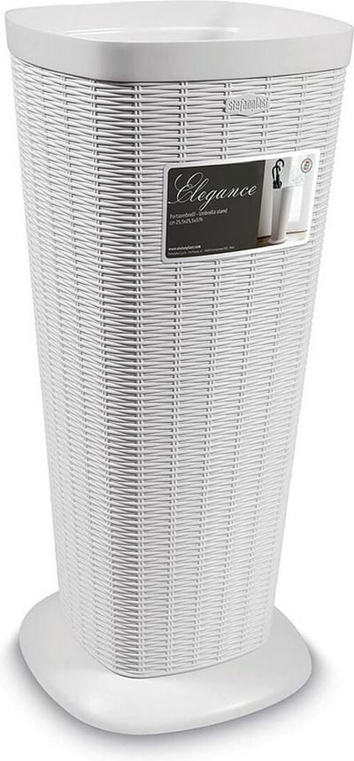 Stefanplast Parapluhouder - wit - kunststof - 25 x 57 cm - Parapluhouder/paraplubak - Paraplu uitlekbak