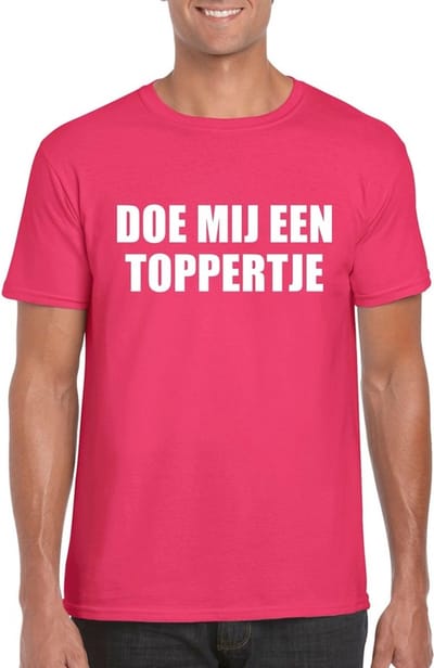 Doe mij een Toppertje shirt roze voor heren S