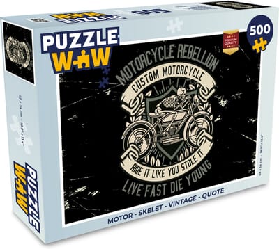 Puzzel Motor - Skelet - Vintage - Quote - Legpuzzel - Puzzel 500 stukjes