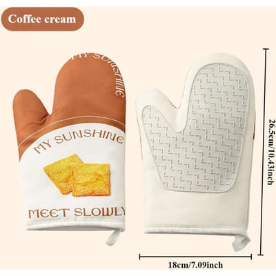 1 stuks Huishoudelijke keukenoven specifieke geïsoleerde en hittebestendige handschoenen Bakspecifiek hittebestendig beige