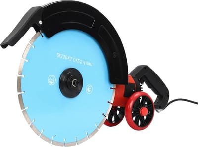 Electric Concrete Saw, 4000 W, Concrete Saw, Circular Saw with Saw Blade and Rolling Pulley, Pure Copper Motor, Wall Slotted Machine, 350 mm, Motorcycle