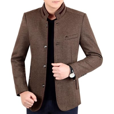 Herfst en Winter Heren Zakelijke Mode Wollen Jas Jas Heren Strijkvrij Wol Wollen Jas 5XL