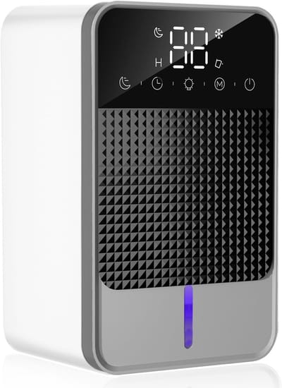 Luchtontvochtiger - 1500 ml - Luchtontvochtiger met vochtigheidsregeling - Stil, compact en energiezuinig - 7-kleurige LED-verlichting - Draagbare luchtontvochtiger - Met automatische uitschakelfunctie - Geschikt voor badkamers en slaapkamers