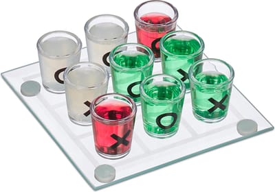boter, kaas & eieren drinkspel - volwassenen - 2 personen - met 9 shotglazen - vrijgezellenfeest