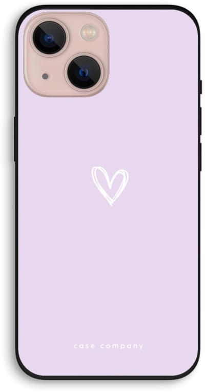 Case Company® - Hoesje geschikt voor iPhone 13 hoesje - Klein hartje paars - Biologisch Afbreekbaar Telefoonhoesje - Bescherming alle Kanten en Schermrand