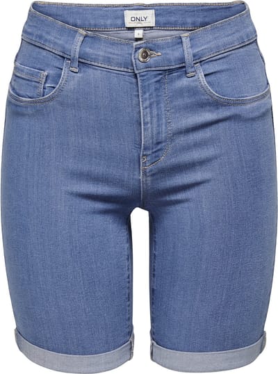 Only Broek Onlrain Life Mid Long Shorts Noos 15176847 Light Blue Denim Dames Maat - XS