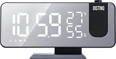 Wekkerradio met Projectie - Projectiewekker Weerstation - Tijd Tonen - USB Oplader Functie - 15 x 3.8 x 7 cm