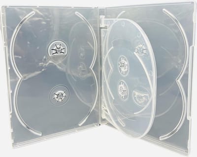 Dragon Trading 6 Disc Clear CD DVD BLU RAY Cases - 6 Way Case for 6 discs - 14mm spine - Outer Cover Insert