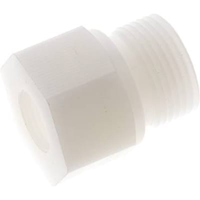 Verloopring G3/8'' Binnendraad X G3/4'' Buitendraad PVDF 10bar FDA 32mm Hex