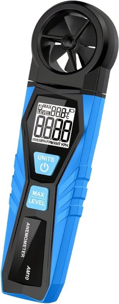Nivard Windmeter - Anemometer - Windsnelheidsmeter - Voor Buiten - Blauw
