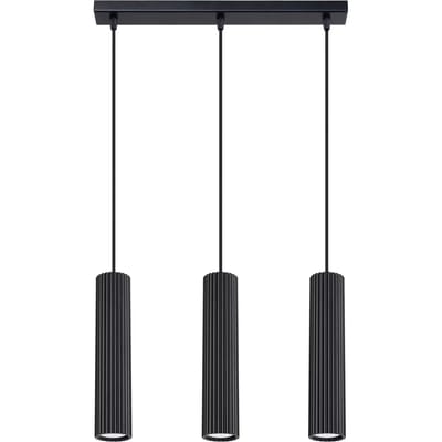 Sollux Lighting Hanglamp Karbon - GU10 - zwart - aluminium - 98x45x6.5cm