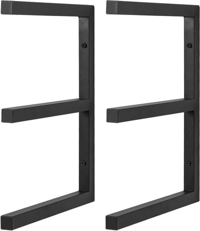Metalen Wandplank met 3 Niveaus - Opvouwbare Planken voor Houtopslag en Gereedschap - 50 kg per Plank (Set van 2)