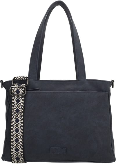 Beagles Malaga Hand & Schoudertas Shopper met Trendy Schouderband - Tote Bag - Dames Tas - Blauw