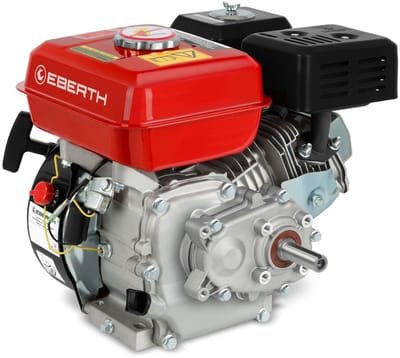 EBERTH 6,5 pk 4,8 kW benzinemotor, stationaire kartmotor met reductietandwielkast 2:1, benzinemotor met as van 20 mm Ø, oliepeilbeveiliging, 4-takt, 1 cilinder, cilinderinhoud 196 cc, aandrijfmotor met versnellingsbak