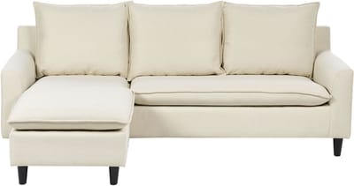ELVENES - Hoekbank - Lichtbeige - Rechtszijdig - 206 cm - Polyester