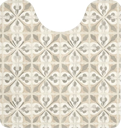 WC mat met uitsparing 55x60 cm - Antislip - Tegel - Motief - Beige - Toiletmat met uitsnijding - Vloermat - Douchemat - Toilet tapijt - Toiletmatten