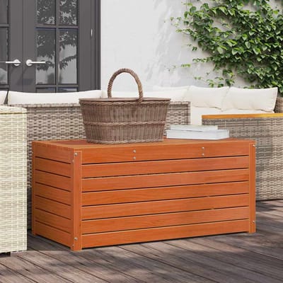 vidaXL - Opslagdoos - Bewerkt - hout - 101 - x - 50,5 - x - 46,5 - cm - Wasbruin