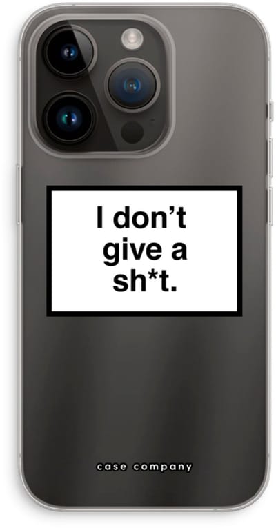 Case Company® - Hoesje geschikt voor iPhone 14 Pro hoesje - Don't give a shit - Soft Cover Telefoonhoesje - Bescherming aan alle Kanten en Schermrand