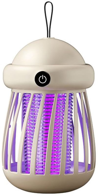 Muggenlamp, elektrische vliegenverdelger, 360° UV-insecticidelamp, geschikt voor gebruik binnen, op het terras en in de tuin, wit.