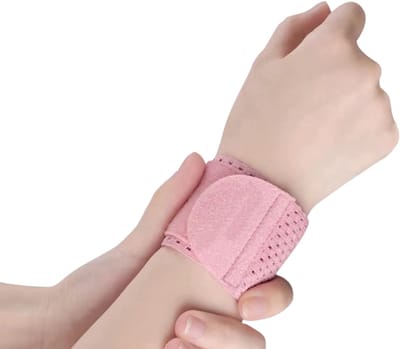 1 Stuk Verstelbare Polsbandage – Polsbrace en Polssteun bij Artritis, Verstuiking & Carpaal Tunnel – Compressie Polsband voor Sport, Fitness en Pijnverlichting Polsondersteuning - Roze