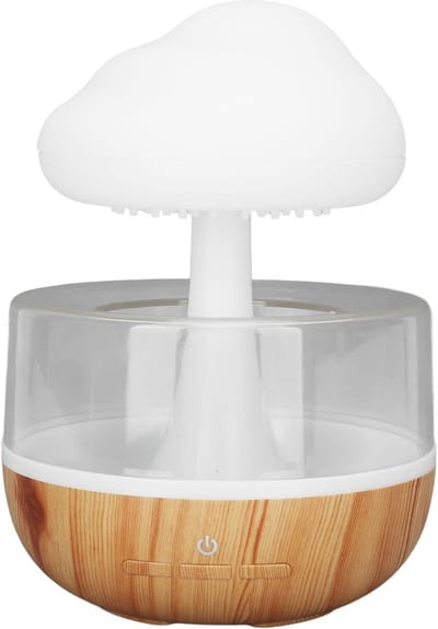 Regenwolk luchtbevochtiger 7 kleuren nachtlicht 500ml paddestoel luchtbevochtiger 2 in 1 instelbare waterstroom geen lawaai Stress verlichting Diffuser