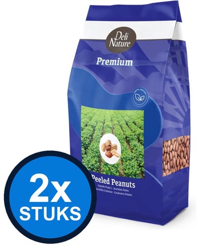 2x Deli Nature - Premium gepelde pinda's 3kg - Vogelvoer - 3 kg