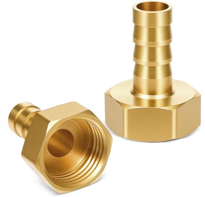 Dailygoods- Slangtule 1/2 inch - Messing Slangkoppelingen - 2 Stuks - Binnendraad 10 mm - Compact Ontwerp - Hoogwaardig Materiaal - Slangkoppeling