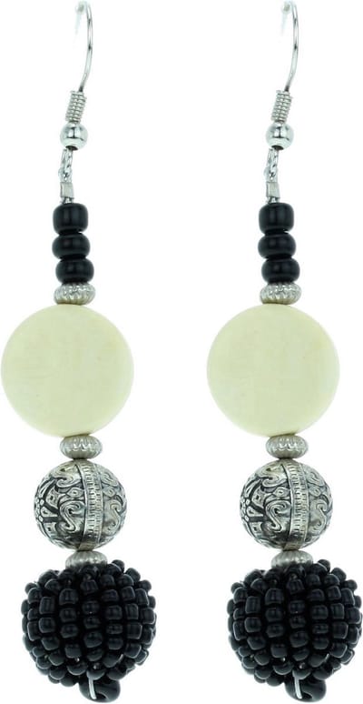 Behave - Dames oorbellen zwart wit - Bohemian stijl - Creatieve look