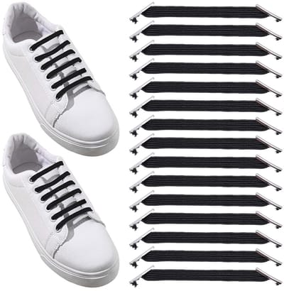 Dailygoods - WADORN 20 veters veters zonder strikken, rekbare elastische schoenveters voor sneakers, eenvoudige installatie, geen strikkende schoenveters voor volwassenen, sneakers, hardlopen, wandelen, klimmen