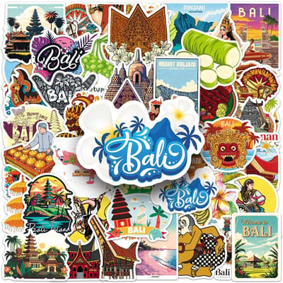 50 stuks Indonesië Buiten Reizen Stickers Creatieve Diy Decoratieve Telefoonhoes Notebook Waterdichte Waterbeker Speelgoed Cadeau Sticker
