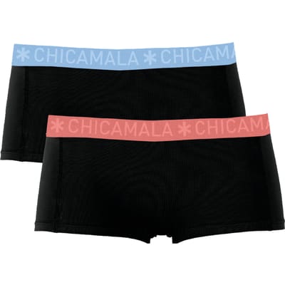 Chicamala – Dames Boxershort– 2 Pack - Normale Lengte – Onderbroeken Dames – Lingerie – Dames Ondergoed – Kleding - 95% Katoen – Dames kleding