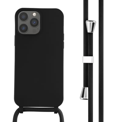 imoshion Hoesje - Geschikt voor iPhone 13 Pro Max - Siliconen hoesje met koord - Zwart