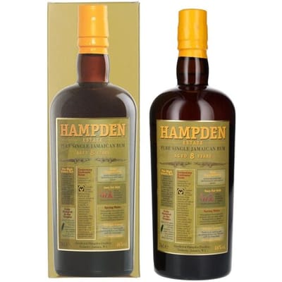 Hampden Rum Hampden Estate 8 Years Old Pure Single Jamaican Rum 46% Vol. 0,7l in geschenkverpakking
