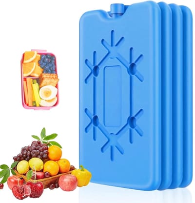 Dailygoods- Koelelementen Ultradun - 4 Stuks - Herbruikbare Koelelementen - 200 ml - Voor Lunchboxen - Ideaal voor Onderweg - Langdurige Koeling - Ijsblokjes