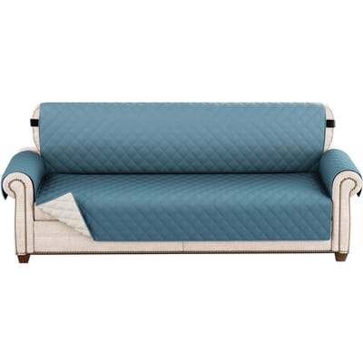 Housses de bras de canapé matelassées hydrofuges Imperméables Réversibles Housse lavable Protection pour animaux de compagnie Tapis Meubles pour salon 1 Seater gray