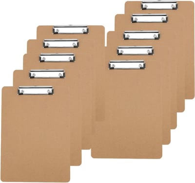 Set van 10 A6 Clipboard met Hanggaatje en Lage Metaalclip - Houten Clipboards voor Kantoor, Restaurant en Notities