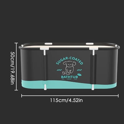 Draagbare Opvouwbare Badkuip voor Volwassenen – Industrial Home Luxe Portable Spa Tub 115 x 59,6 x 50 cm – Compact IJsbad & Warm Water Badkuip – Opvouwbare Persoonlijke Badkuip voor Kleine Badkamers, Douche, Thuis Wellness – Zwart