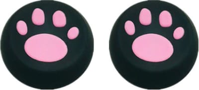 New Age Devi - Thumb Grip - Pootjes Zwart met Roze - Set van 2 - PS4 en Xbox One controller grips