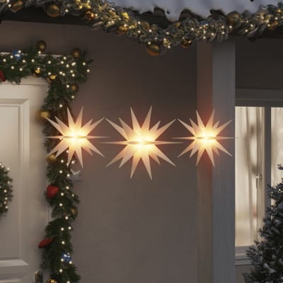 vidaXL - Kerstlampen - met - LED's - 3 - st - inklapbaar - wit