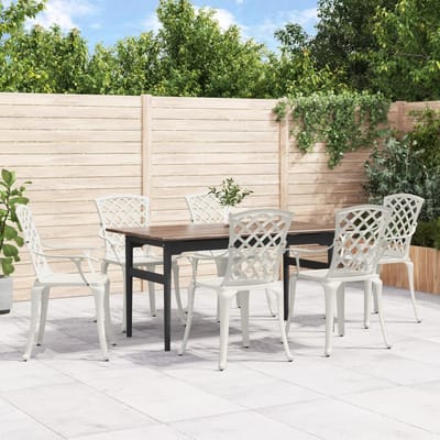 vidaXL - Tuinstoelen - 6 - st - gietaluminium - wit