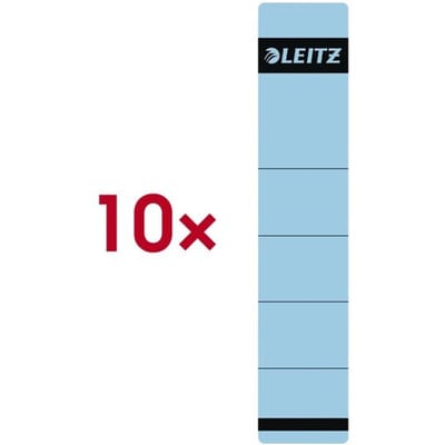 LEITZ® Rugetiketten, voor ordner met een rugbreedte van 50 mm , zelfklevend, 10 stuks, blauw