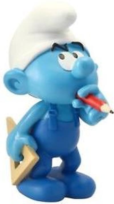 Knutselmurf Verzamelfiguur kunsthars - de smurfen - Plastoy - 12 cm