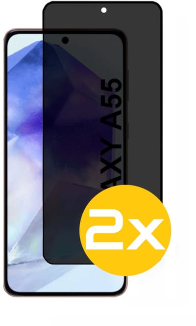Privacy Screenprotector Geschikt Voor Samsung A55 - Volledige Beschermglas - 2 Stuks