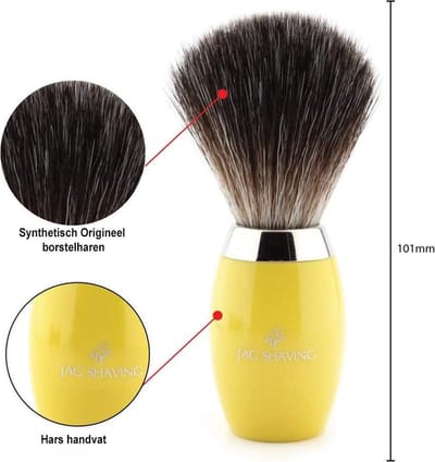 Scheerkwast voor heren met geel handvat, baard en snor en perfecte scheerbeurt, perfect cadeau voor mannen