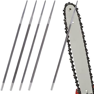 Kettingzaag Vijl Set - 5 Stuks Ronde Vijlen voor Handmatig Slijpen van Zaagkettingen