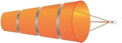 Windzak Tuin - Windmeter Vlag - Windrichting Meten - Weerbestendige Stof - 80 cm - Oranje Grijs