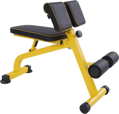 Fitnessbank - Trainingsbank - Full body workout - Opvouwbaar ontwerp - 300 kg capaciteit - Zwart geel