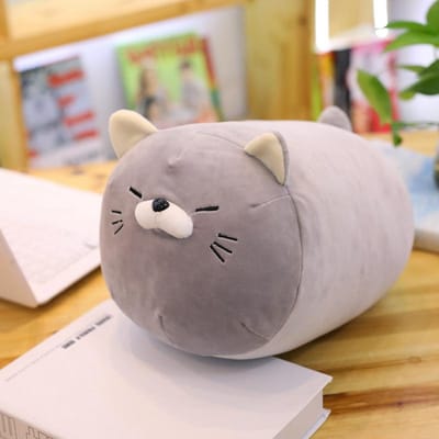 40/50cm Japanse Dikke Kat Pluche Speelgoed Gevuld Zacht Dier Grijs Kat Kussen Kerstcadeau Voor kinderen Kawaii Valentijns Cadeau Voor Jongen 40cm