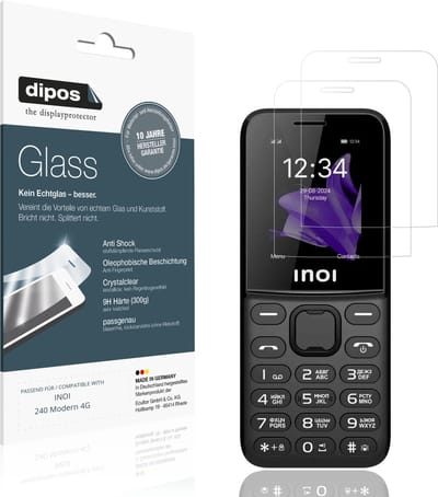 dipos – 2x Pantserfolie geschikt voor INOI 240 Modern 4G | 9H Screenprotector