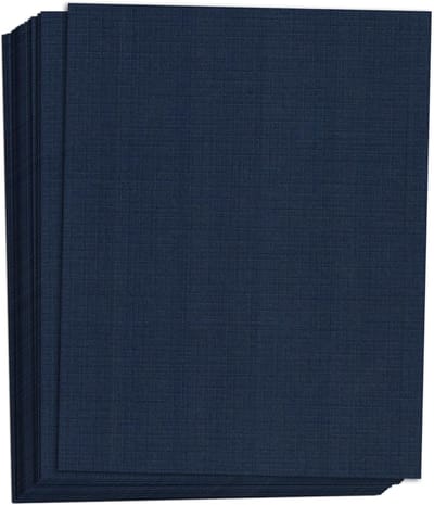 Gekleurd Cardstock Papier - Linnen Textuur Kaart - Scrapbooking Kaarten - 80LB Cover Dikte - 8.5x11 Inch - Denim Blauw